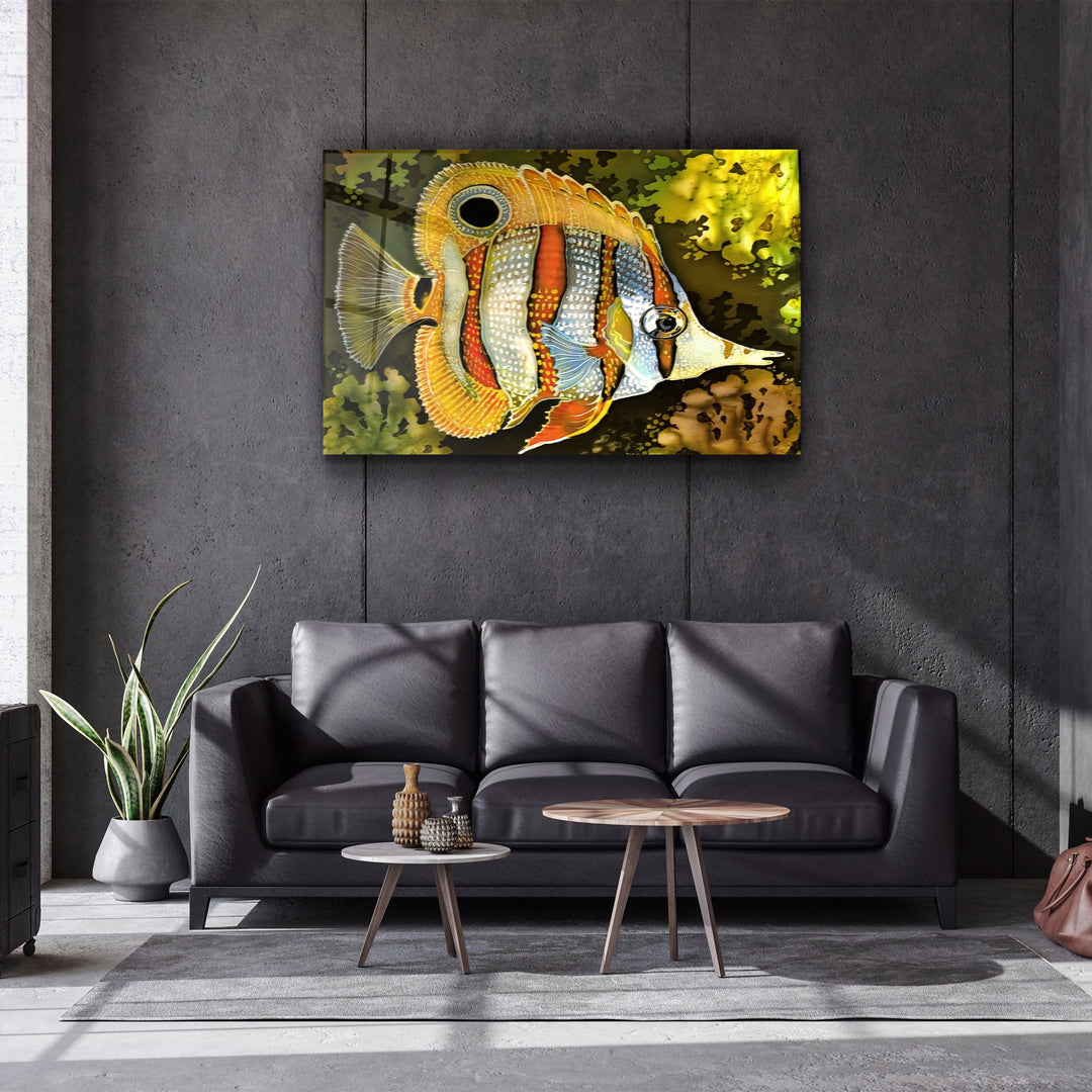 ・"Batik Fish"・Glass Wall Art | Artdesigna Glass Printing Wall Arts.