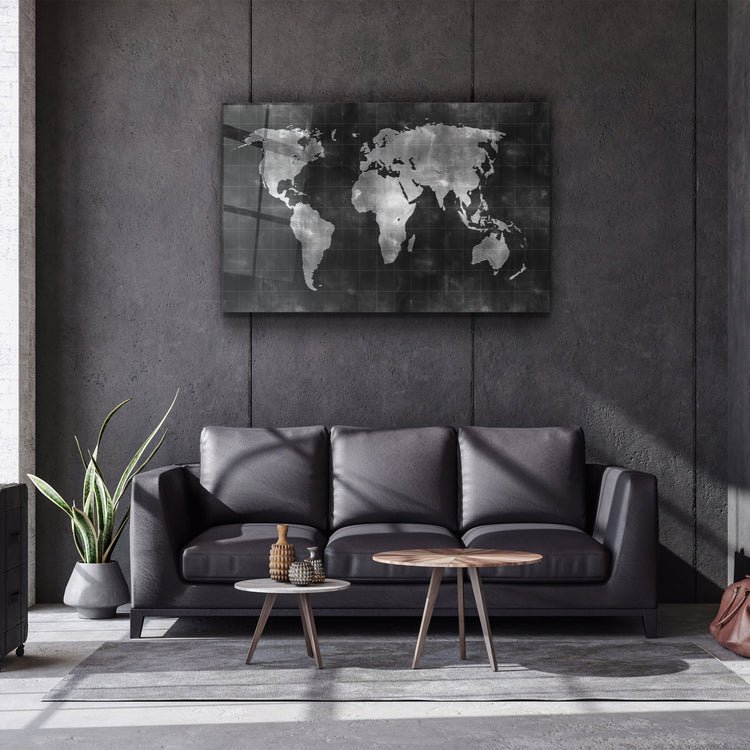 ・"Wold Map"・Glass Wall Art | Artdesigna Glass Printing Wall Arts.