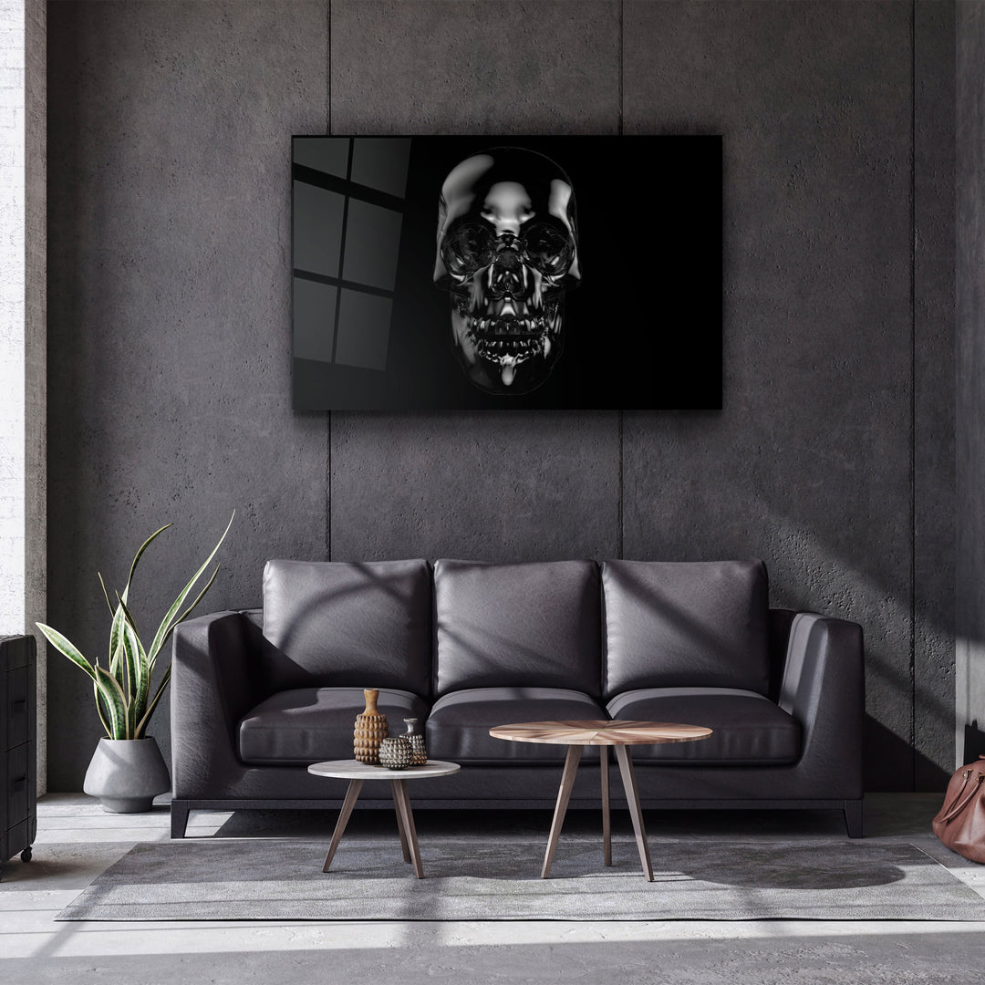 ・"The Black Skull"・Glass Wall Art | Artdesigna Glass Printing Wall Arts.