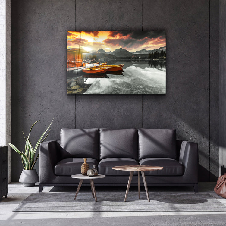 ・"Calm Lake V2"・Glass Wall Art | Artdesigna Glass Printing Wall Arts.