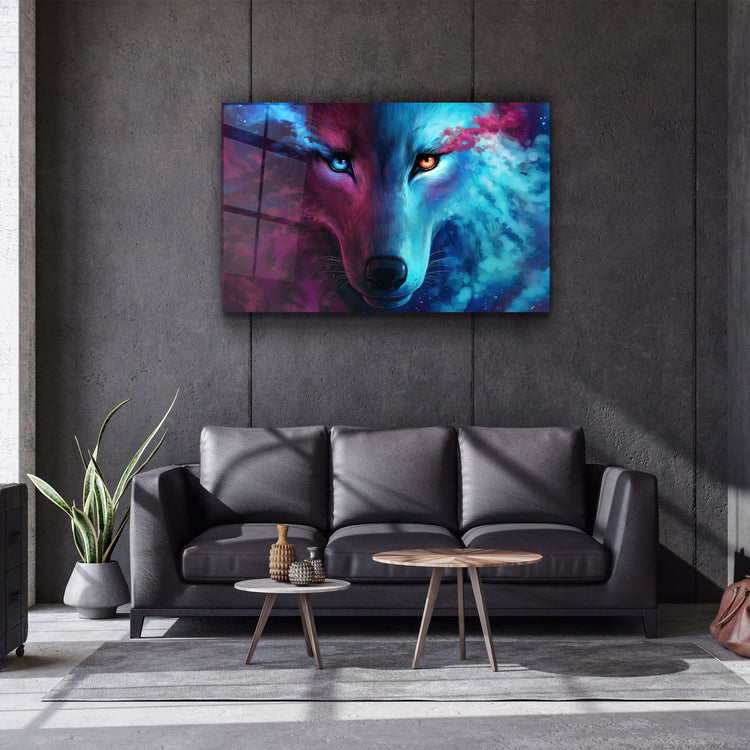 ・"Mystical Wolf"・Glass Wall Art | Artdesigna Glass Printing Wall Arts.