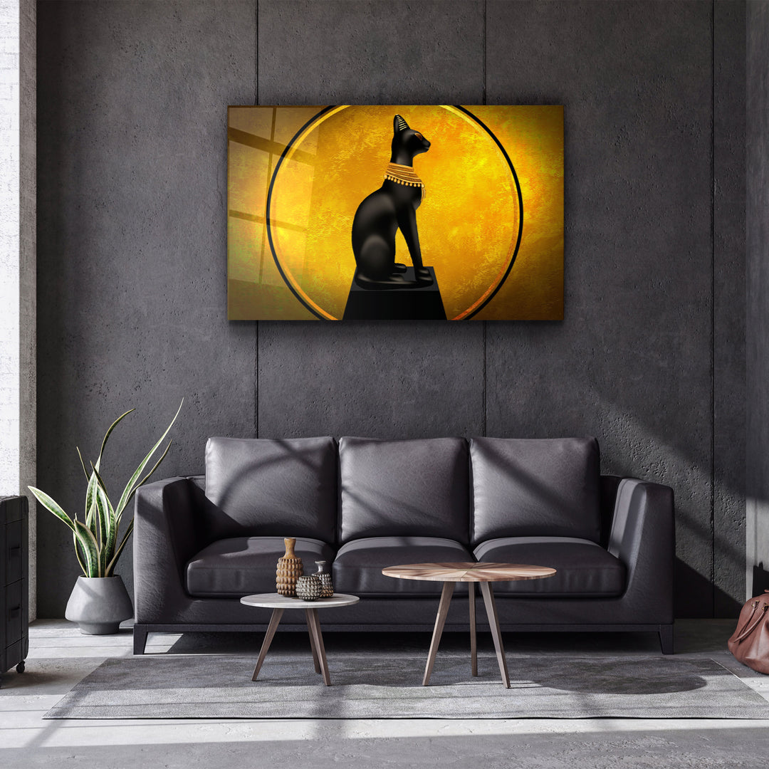 ・"An Egyptian Cat"・Glass Wall Art | Artdesigna Glass Printing Wall Arts.