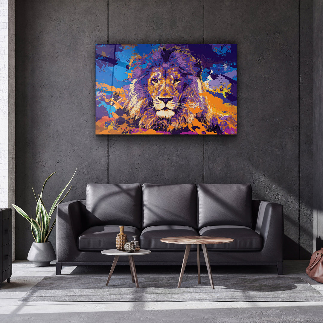 ・"The Lion In Colors"・Glass Wall Art | Artdesigna Glass Printing Wall Arts.