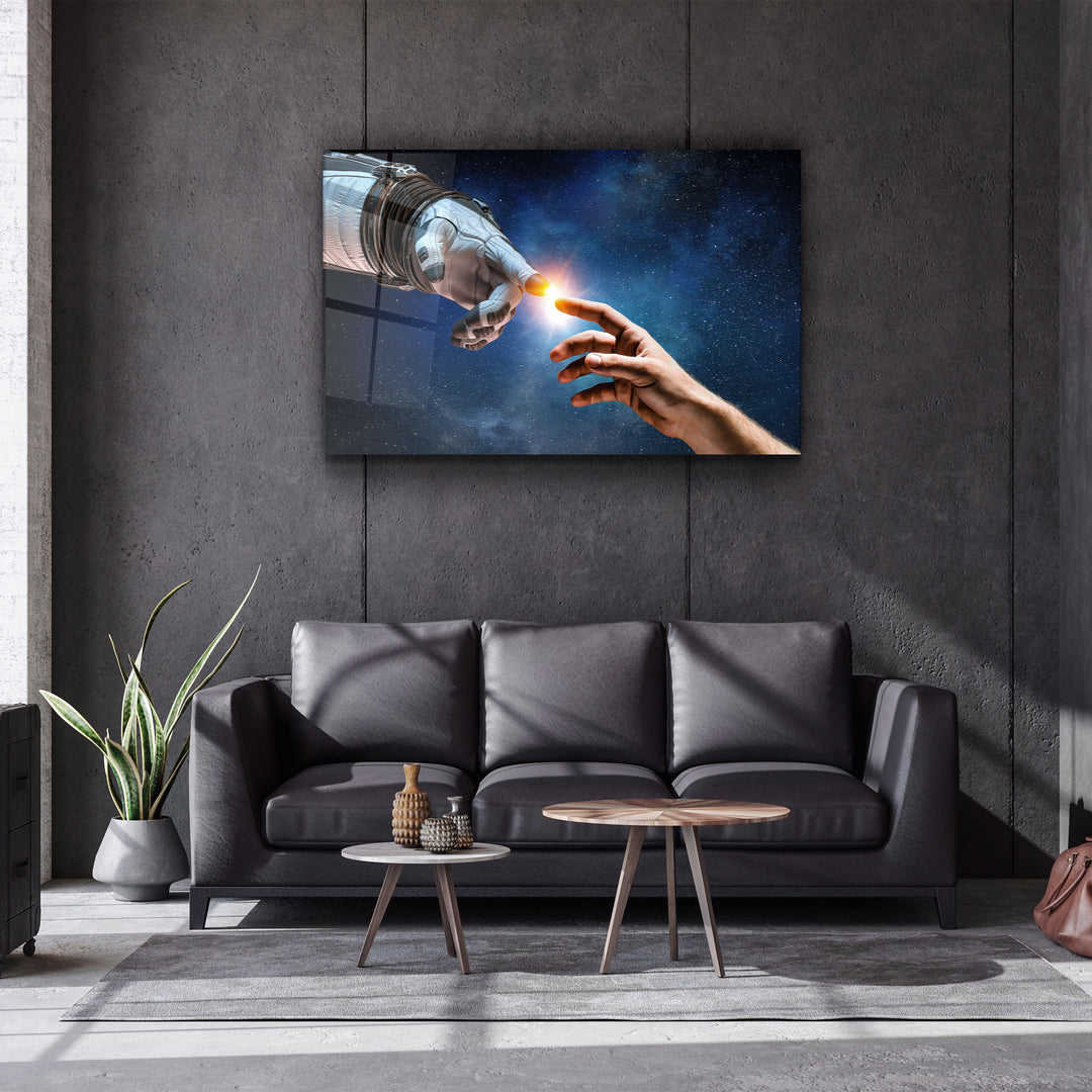 ・"Astronaut Creation"・Glass Wall Art | Artdesigna Glass Printing Wall Arts.