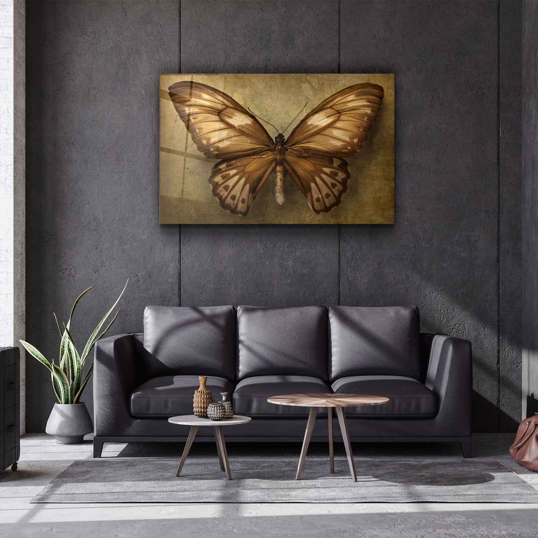 ・"Vintage Butterfly"・Glass Wall Art | Artdesigna Glass Printing Wall Arts.