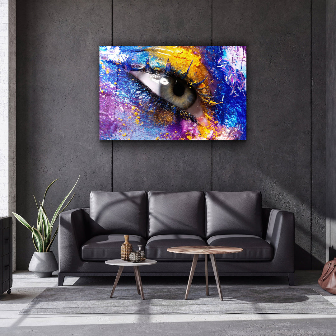 ・"Eye In Colors"・Glass Wall Art | Artdesigna Glass Printing Wall Arts.