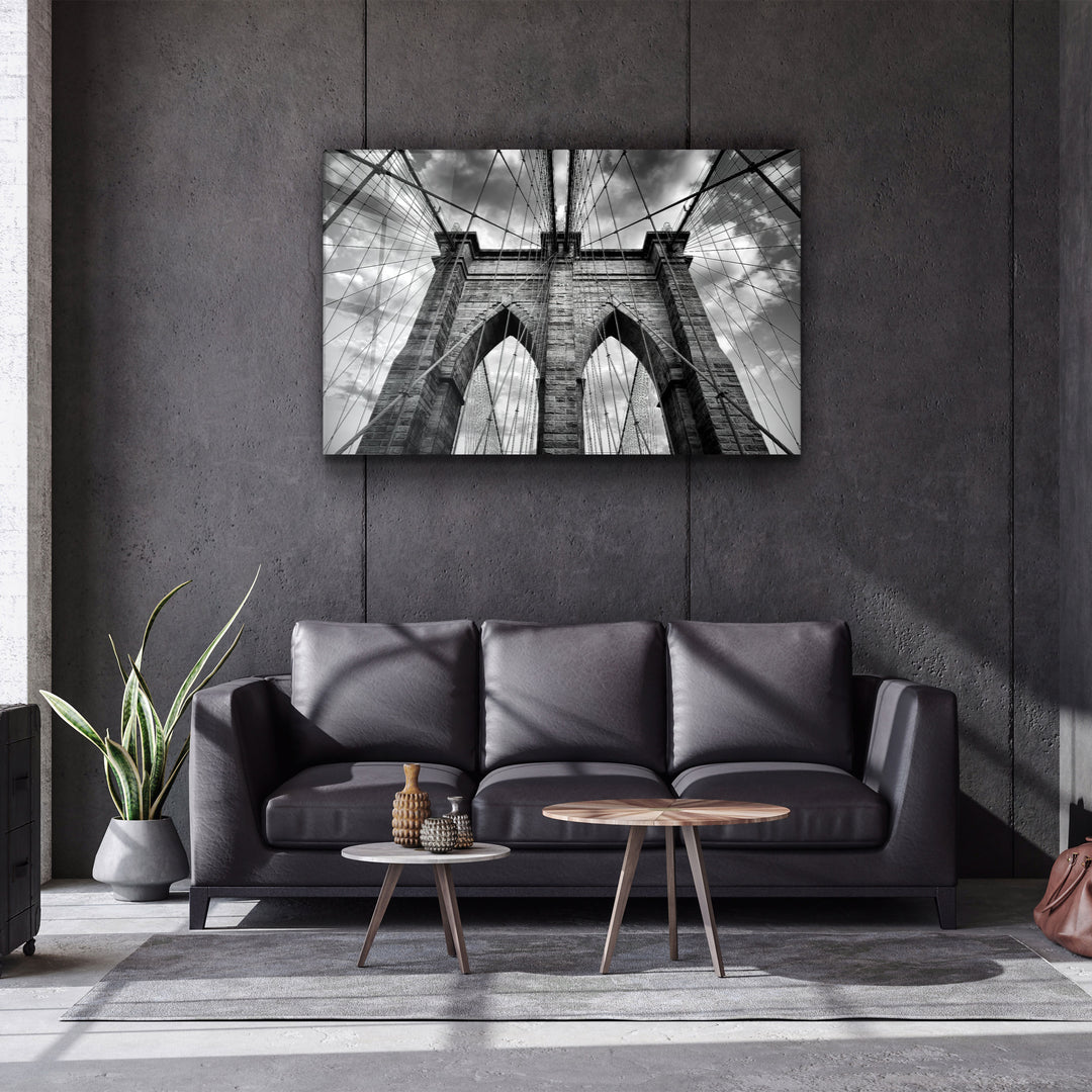 ・"Brooklyn Bridge"・Glass Wall Art | Artdesigna Glass Printing Wall Arts.