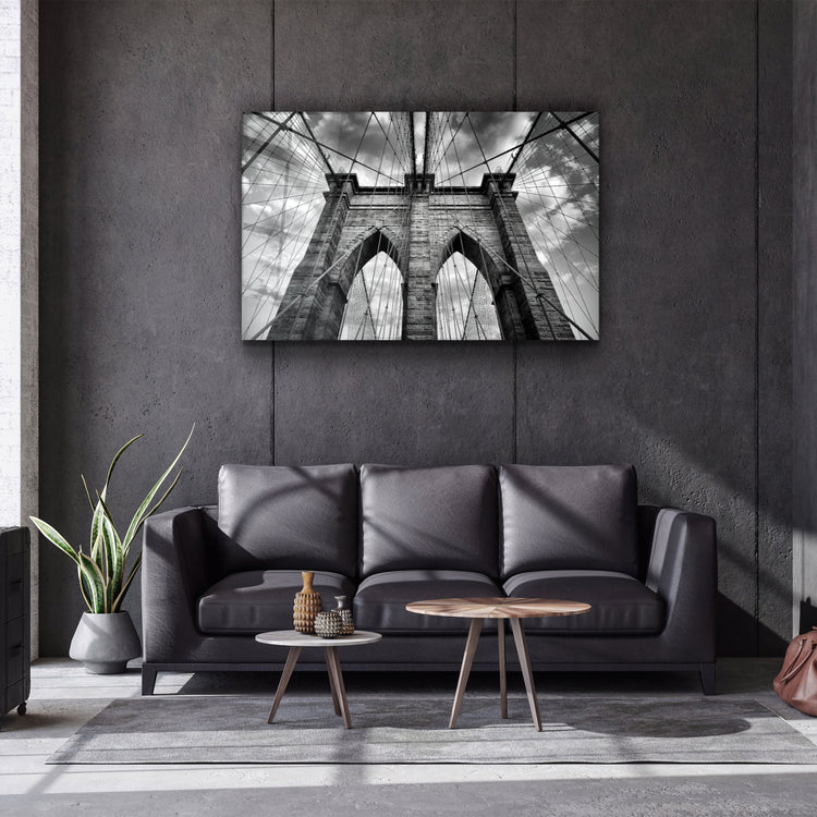 ・"Brooklyn Bridge"・Glass Wall Art | Artdesigna Glass Printing Wall Arts.