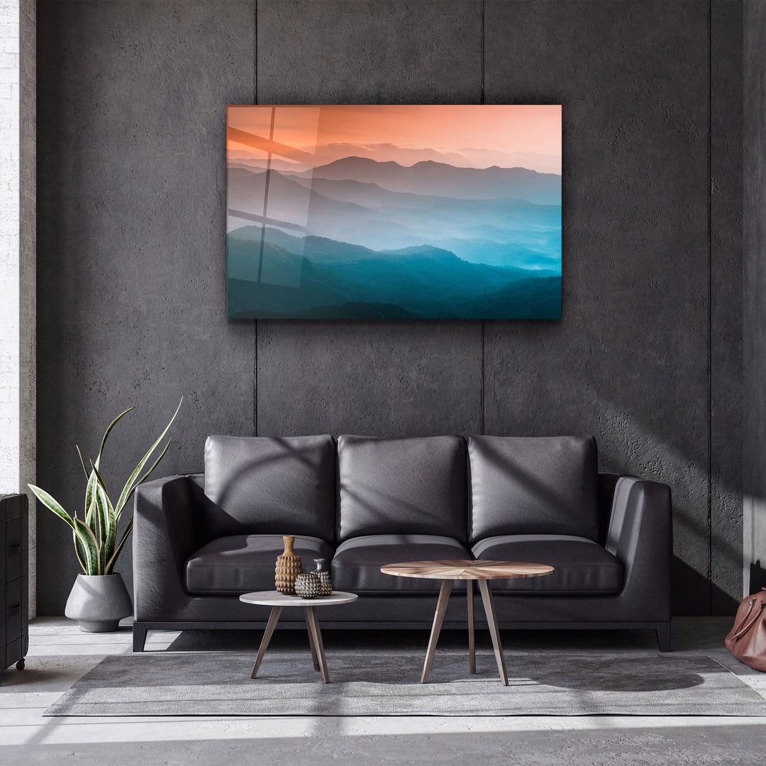 ・"The Nature Between Orange And Blue"・Glass Wall Art | Artdesigna Glass Printing Wall Arts.