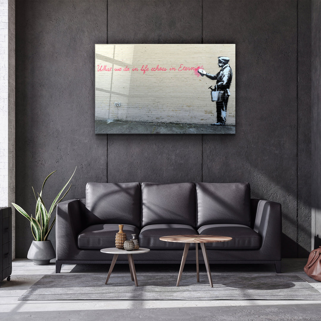 ・"Banksy - Eternity"・Glass Wall Art | Artdesigna Glass Printing Wall Arts.