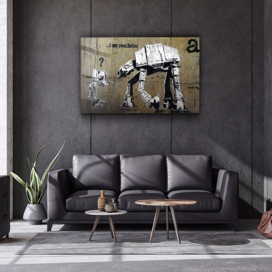 ・"Banksy - I am Your Father"・Glass Wall Art | Artdesigna Glass Printing Wall Arts.