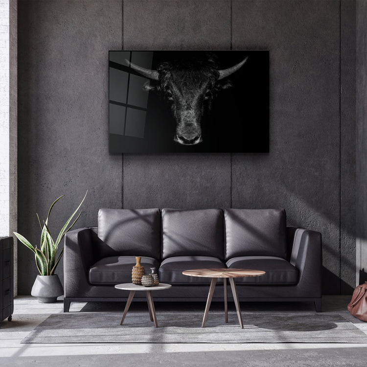 ・"The Bull"・Glass Wall Art | Artdesigna Glass Printing Wall Arts.