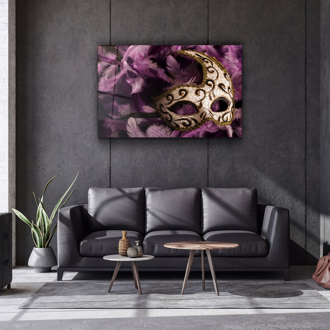 ・"Venetian Mask"・Glass Wall Art | Artdesigna Glass Printing Wall Arts.