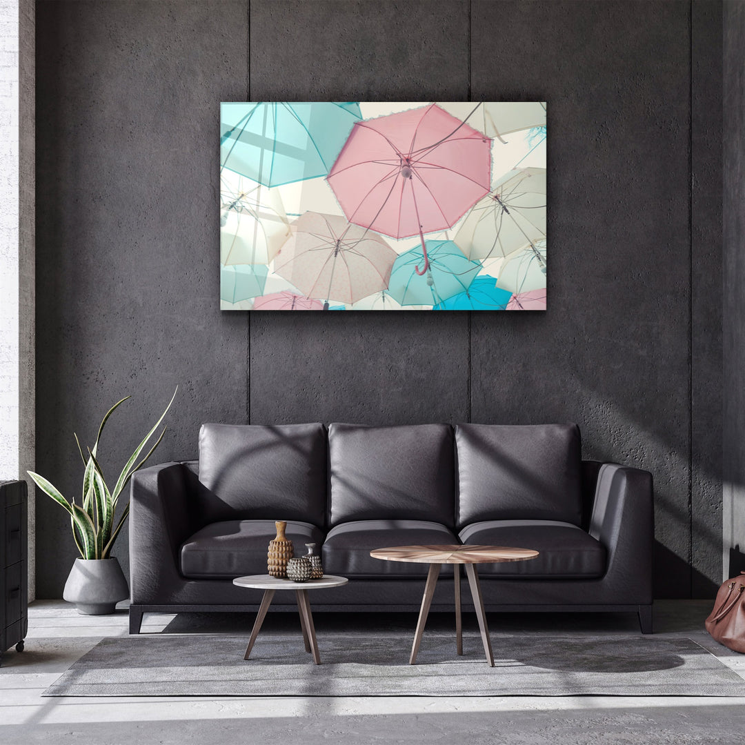 ・"Umbrellas"・Glass Wall Art | Artdesigna Glass Printing Wall Arts.