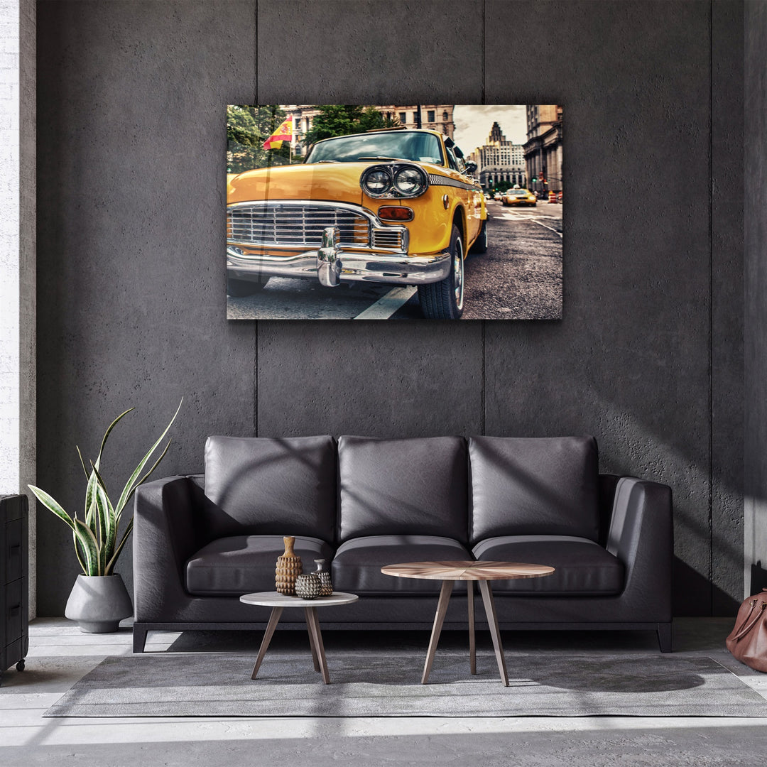 ・"Classic Taxi"・Glass Wall Art | Artdesigna Glass Printing Wall Arts.