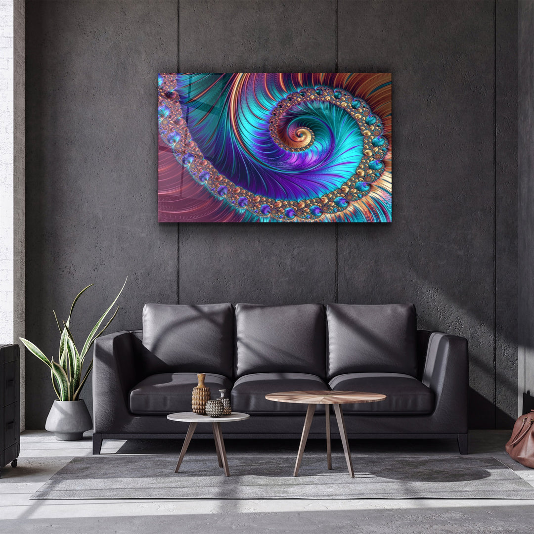 ・"Blue Swirl"・Glass Wall Art | Artdesigna Glass Printing Wall Arts.