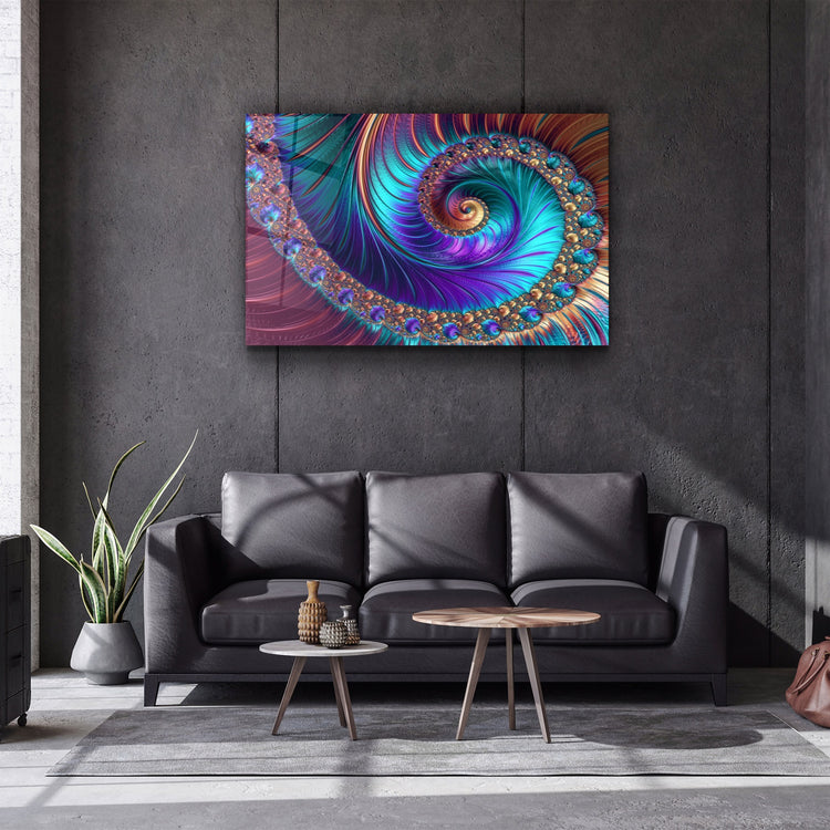 ・"Blue Swirl"・Glass Wall Art | Artdesigna Glass Printing Wall Arts.