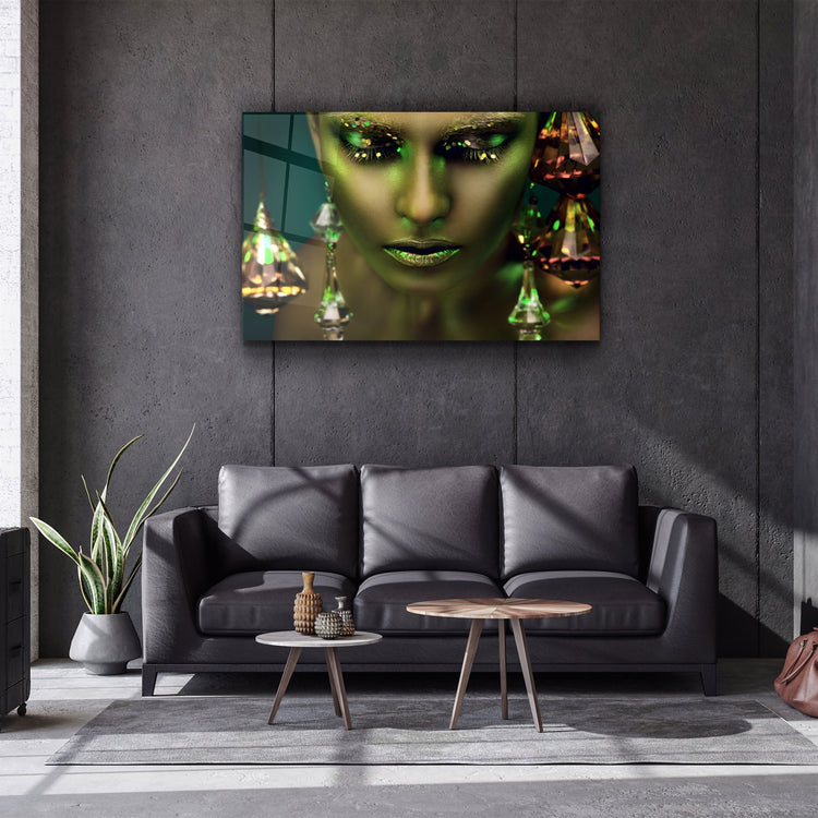 ・"Woman Portrait 26"・Glass Wall Art | Artdesigna Glass Printing Wall Arts.