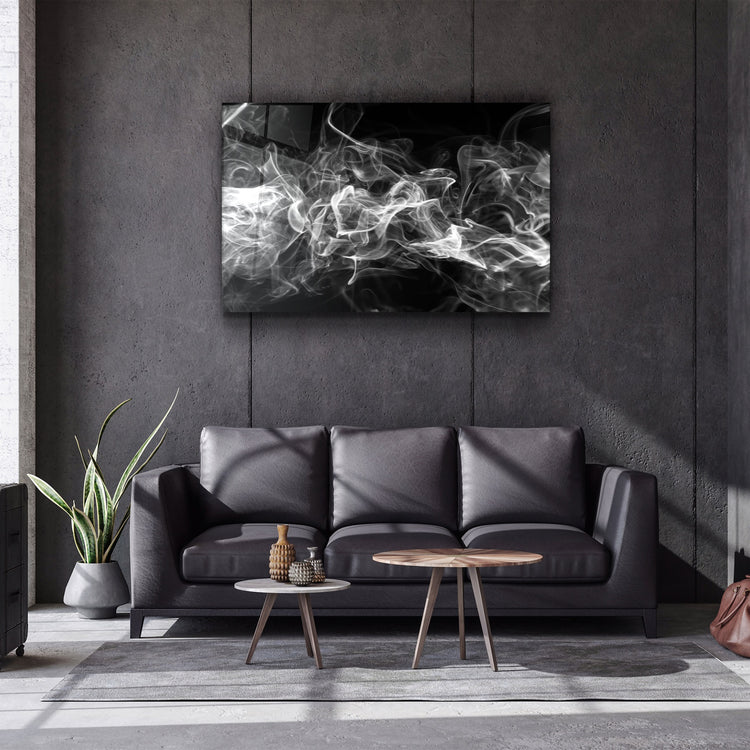 ・"White Smoke"・Glass Wall Art | Artdesigna Glass Printing Wall Arts.