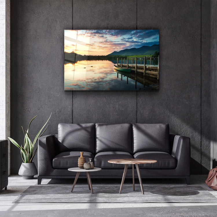 ・"Lake Landscape"・Glass Wall Art | Artdesigna Glass Printing Wall Arts.