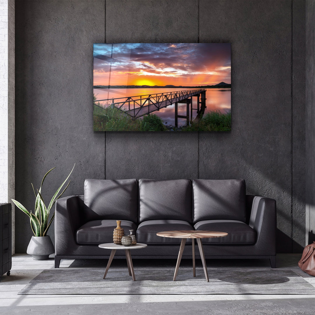 ・"Sunset on the Beach"・Glass Wall Art | Artdesigna Glass Printing Wall Arts.