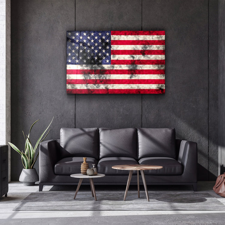 ・"Flag of the U.S."・Glass Wall Art | Artdesigna Glass Printing Wall Arts.