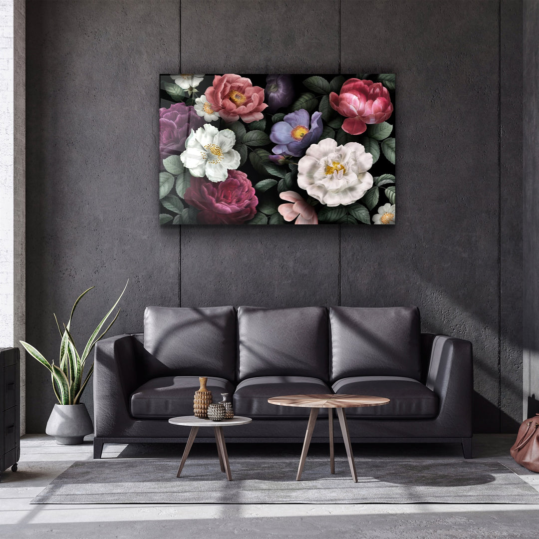 ・"Floral"・Glass Wall Art | Artdesigna Glass Printing Wall Arts.