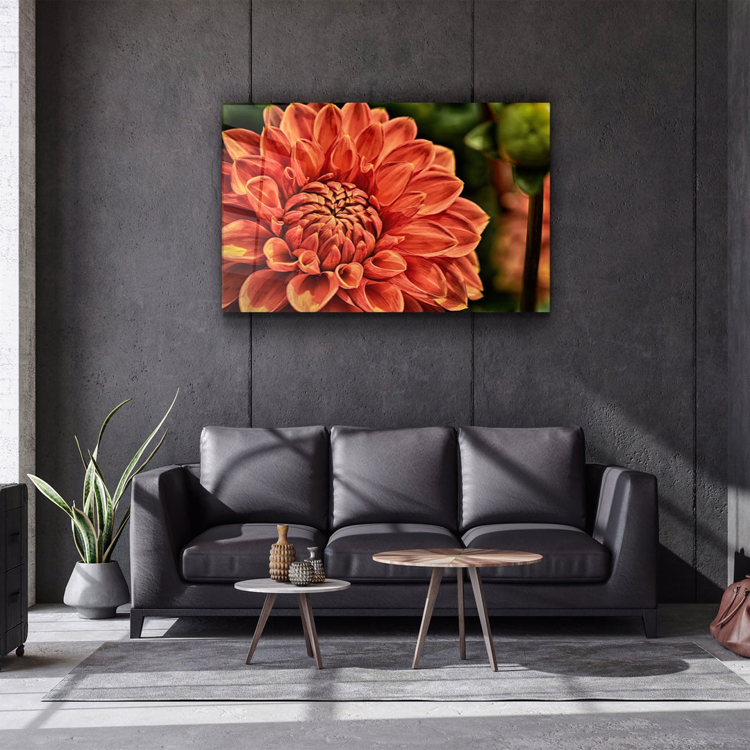 ・"Orange Gerbera"・Glass Wall Art | Artdesigna Glass Printing Wall Arts.