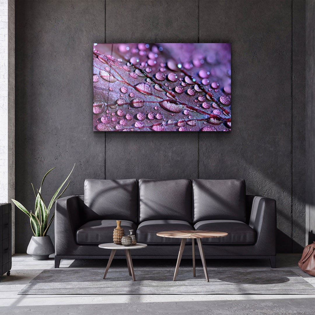 ・"Purple Leaf"・Glass Wall Art | Artdesigna Glass Printing Wall Arts.