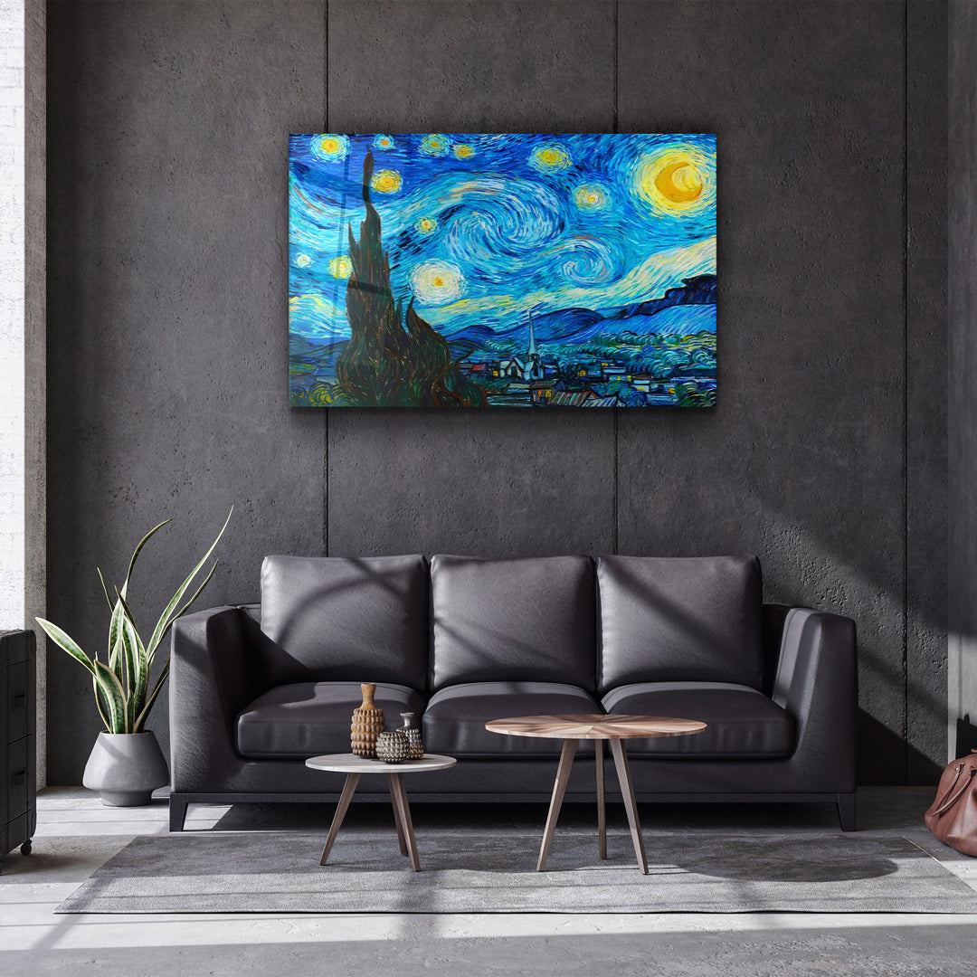 ・"Van Gogh The Starry Night"・Glass Wall Art