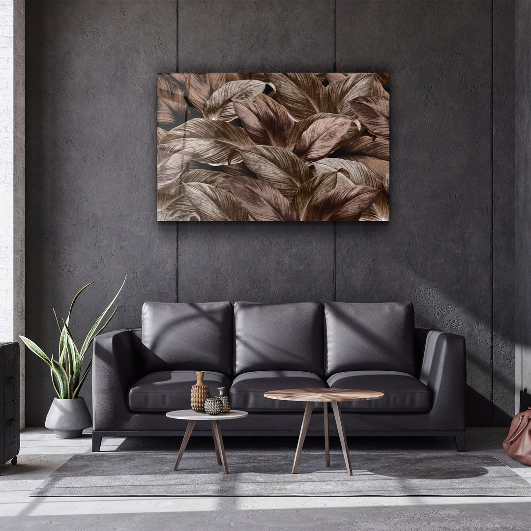 ・"Tropical Leaf"・Glass Wall Art | Artdesigna Glass Printing Wall Arts.