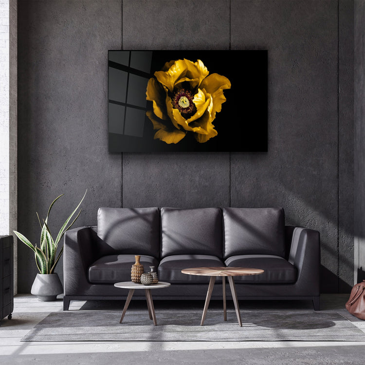 ・"Yellow Rose 2"・Glass Wall Art | Artdesigna Glass Printing Wall Arts.