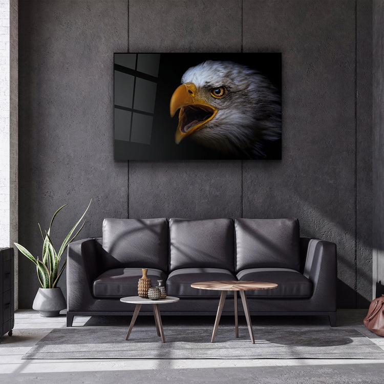 ・"Eagle Scream"・Glass Wall Art | Artdesigna Glass Printing Wall Arts.