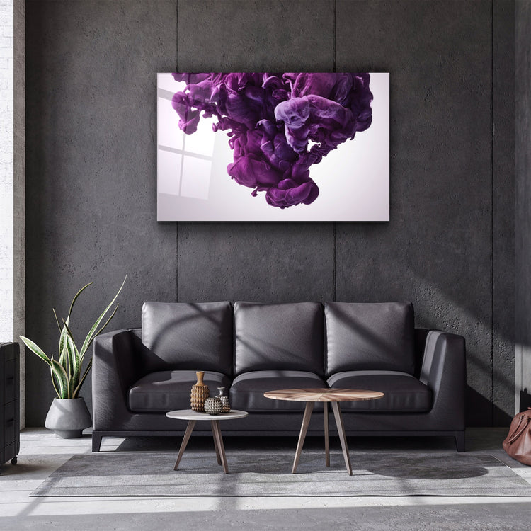 ・"Purple Smoke"・Glass Wall Art | Artdesigna Glass Printing Wall Arts.