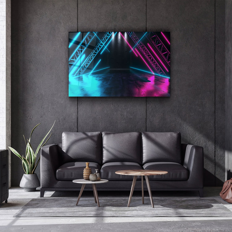 ・"Neon Stage"・Glass Wall Art | Artdesigna Glass Printing Wall Arts.