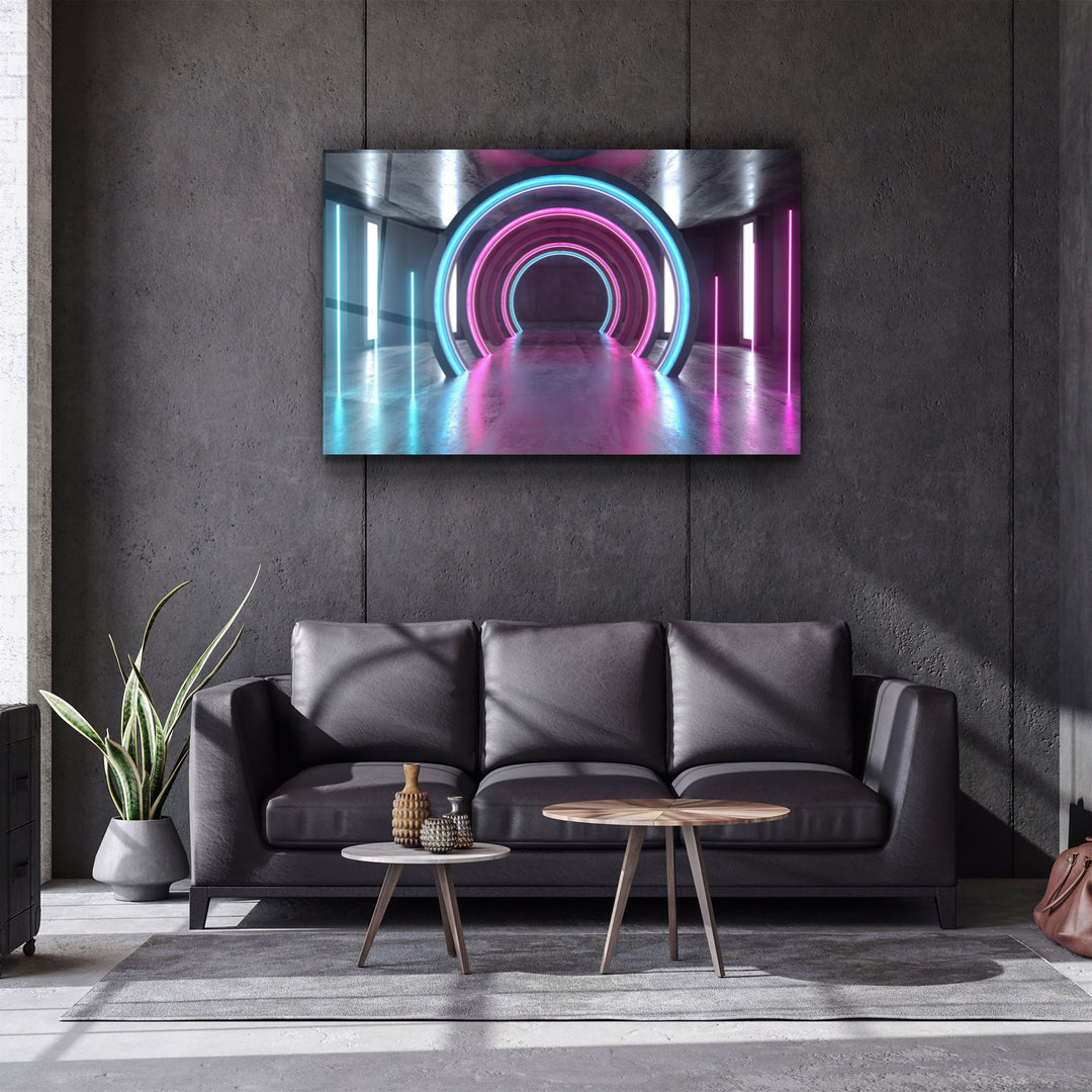 ・"Neon Ring"・Glass Wall Art | Artdesigna Glass Printing Wall Arts.