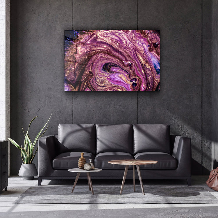 ・"Shimmer Pink"・Glass Wall Art | Artdesigna Glass Printing Wall Arts.