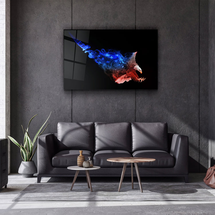 ・"Eagle of US"・Glass Wall Art | Artdesigna Glass Printing Wall Arts.