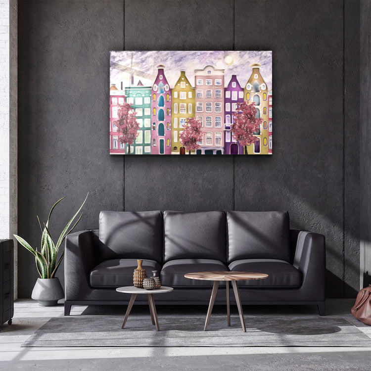 ・"Abstract City"・Glass Wall Art | Artdesigna Glass Printing Wall Arts.