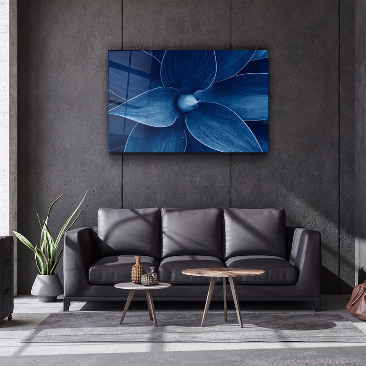 ・"Natura Blue"・Glass Wall Art | Artdesigna Glass Printing Wall Arts.