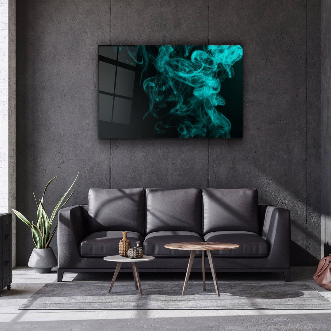 ・"Green Smoke"・Glass Wall Art | Artdesigna Glass Printing Wall Arts.