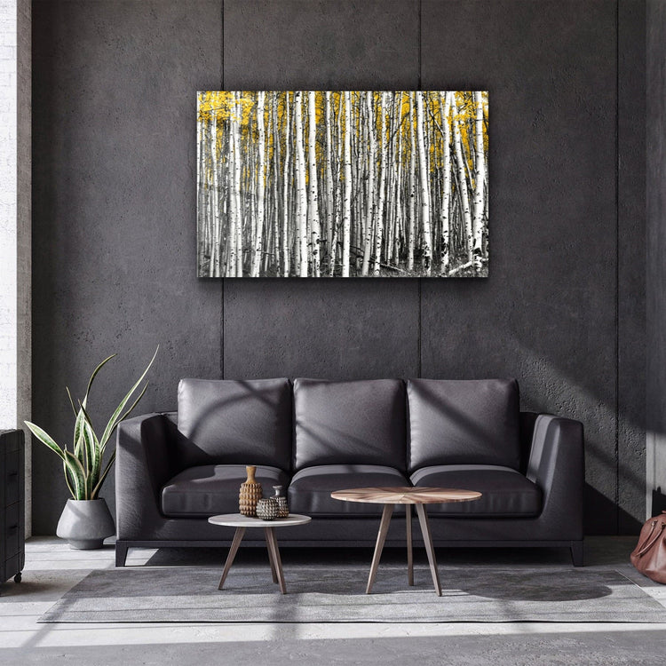 ・"Abstract White Trees"・Glass Wall Art | Artdesigna Glass Printing Wall Arts.