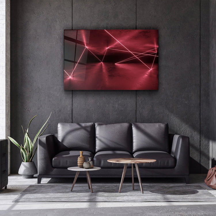 ・"Abstract Neon Lines"・Glass Wall Art | Artdesigna Glass Printing Wall Arts.