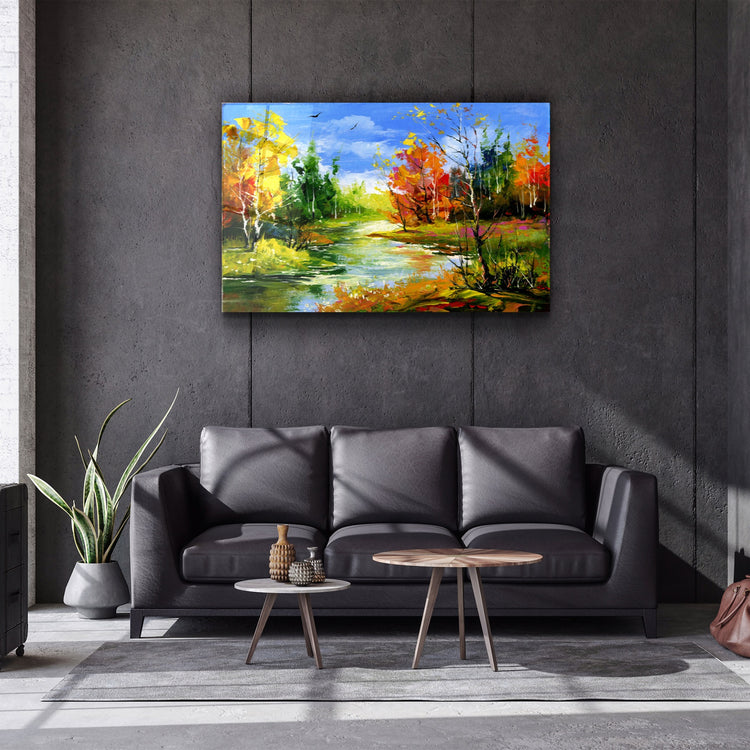 ・"Abstract Landscape V2"・Glass Wall Art | Artdesigna Glass Printing Wall Arts.