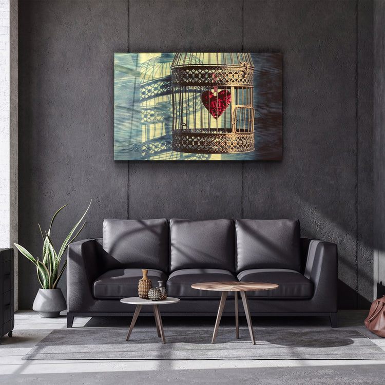 ・"The Heart in the Cage"・Glass Wall Art | Artdesigna Glass Printing Wall Arts.