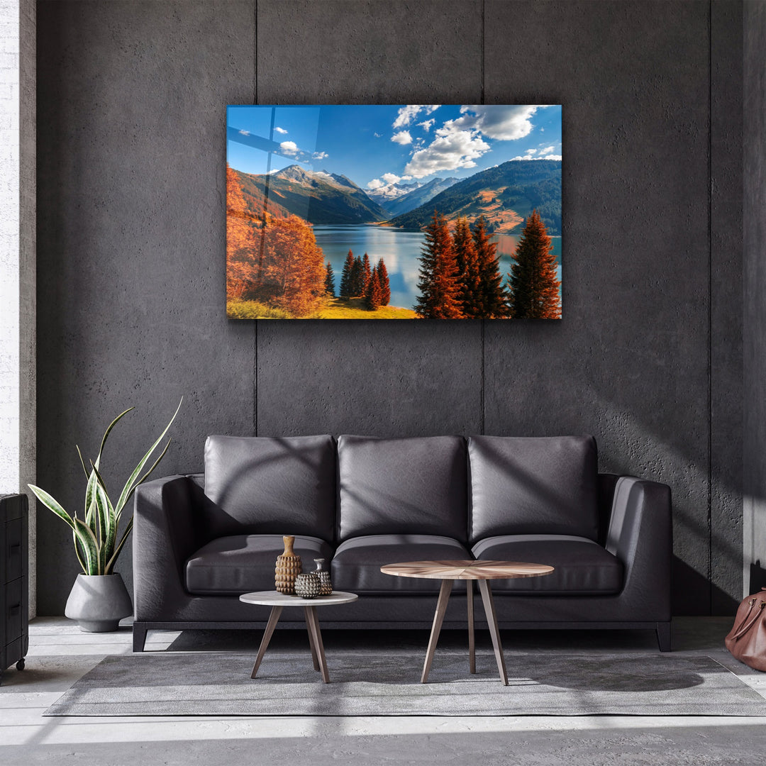 ・"Lake and Mountain Landscape"・Glass Wall Art | Artdesigna Glass Printing Wall Arts.