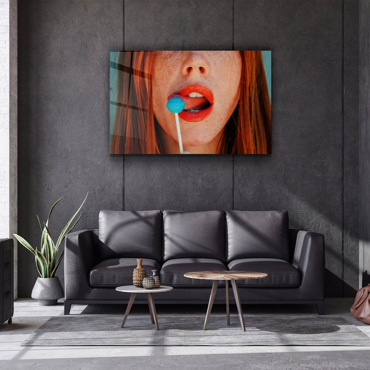 ・"Blue Lollipop"・Glass Wall Art | Artdesigna Glass Printing Wall Arts.