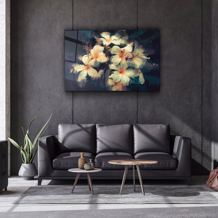 ・"Abstract Flowers V2"・Glass Wall Art | Artdesigna Glass Printing Wall Arts.