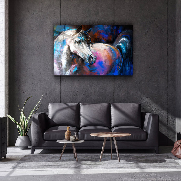 ・"Abstract Horse"・Glass Wall Art | Artdesigna Glass Printing Wall Arts.