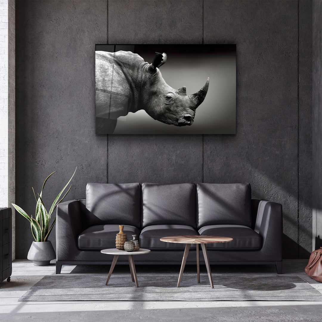 ・"Rhino V2"・Glass Wall Art | Artdesigna Glass Printing Wall Arts.